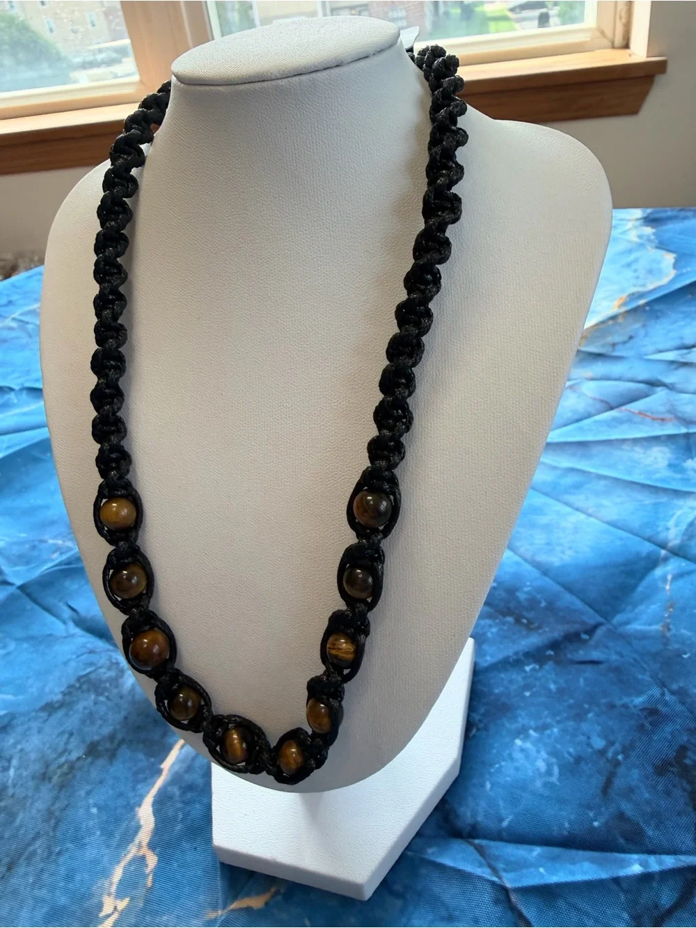 Men’s beaded rope necklace NWT!